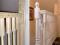 1/2 Newel planted on a backing board finishing an awkward corner prior to decoration. A striking finish